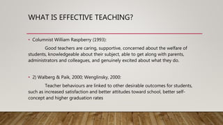 Attributes of effective teachers: Personality and knowledge | PPT