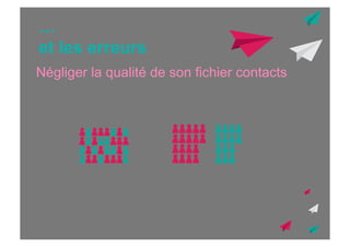 …
et les erreurs
Négliger la qualité de son fichier contacts

 