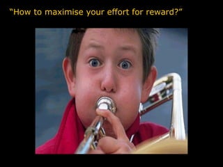 “How to maximise your effort for reward?” 
 