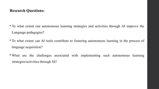 Presentation; Empowering Autonomous Learning in Higher Educatio through ...