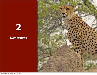 2
          Awareness




Monday, October 11, 2010
 