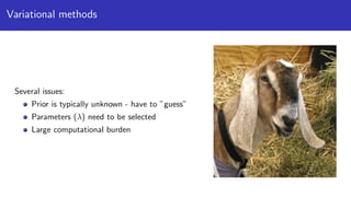 Variational methods
Several issues:
Prior is typically unknown - have to ”guess”
Parameters (λ) need to be selected
Large computational burden
 