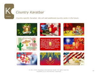 20
Country Karatbar
Country-specific Karatbar. We will add additional country cards in the future.
© 2011-2016 Karatbars International GmbH, All rights reserved.
Karatbars is an international Trademark
Products
 