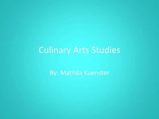 Culinary Arts Studies

  By: Matilda Kuenster
 