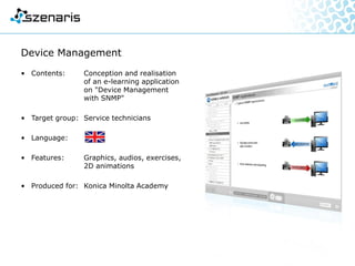 • Content: Conception and realisation of
a learning CD for the
professional area “carpenters
and roofers”
• Target group: carpenters, roofers
• Languages:
• Features: Text, graphics, audio,
exercises, interactive
risk assessments
• Produced for: The Professional Association of
the Construction Industry
(BG Bau)
Youth programme CD “Carpenters and Roofers”
 