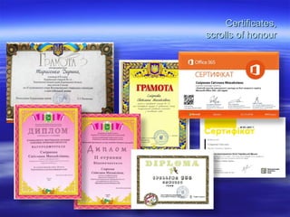 Certificates,Certificates,
scrolls of honourscrolls of honour
 