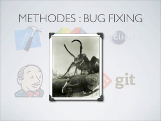 METHODES : BUG FIXING
★Un art
★Un art codiﬁé (process)
★Tester
★Tester
★Tester
 
