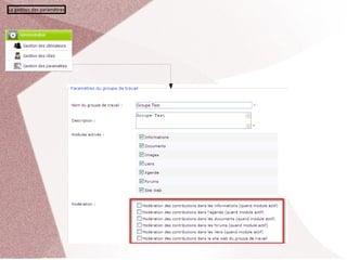 La gestion des paramètres
 