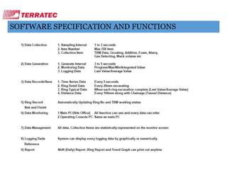SOFTWARE SPECIFICATION AND FUNCTIONS
 