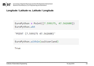 EuroPython 2019: GeoSpatial Analysis using Python and JupyterHub | PDF