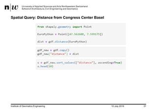 EuroPython 2019: GeoSpatial Analysis using Python and JupyterHub | PDF