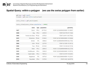 EuroPython 2019: GeoSpatial Analysis using Python and JupyterHub | PDF