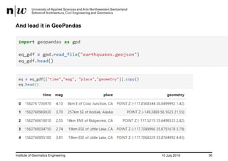 EuroPython 2019: GeoSpatial Analysis using Python and JupyterHub | PDF