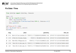 EuroPython 2019: GeoSpatial Analysis using Python and JupyterHub | PDF