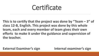 English investigatory project class 12 | PPTX