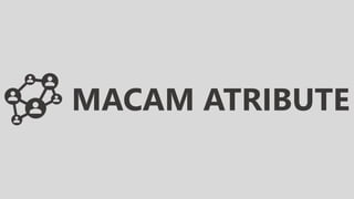 MACAM ATRIBUTE
 