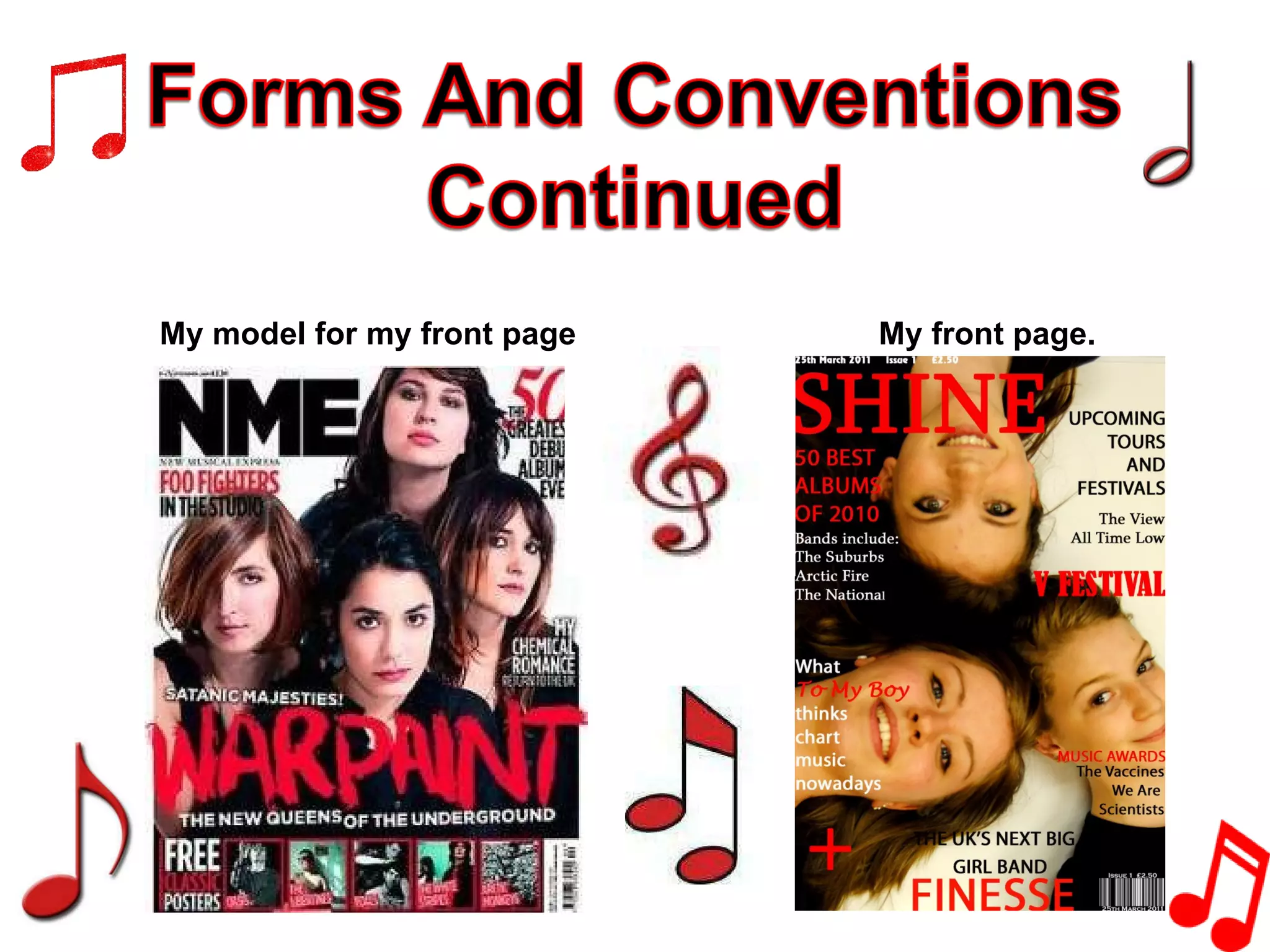 My model for my front page My front page. 