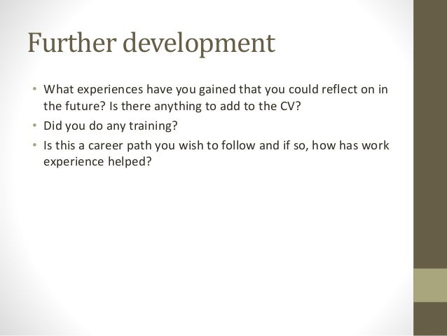 work experience presentation example