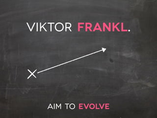 Viktor Frankl.
AIM TO EVOLVE
 