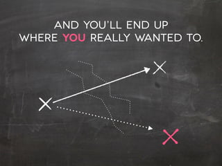 and you’ll end up
where you really wanted to.
 