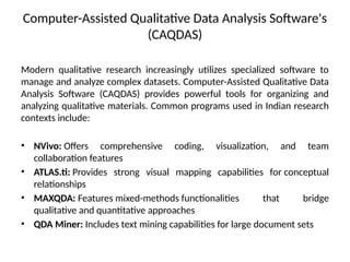 Qualitative Data Analysis Method for researcher | PPTX