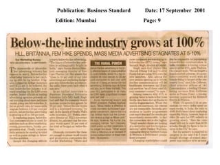 Publication: Business Standard  Date: 17 September  2001 Edition: Mumbai Page: 9 