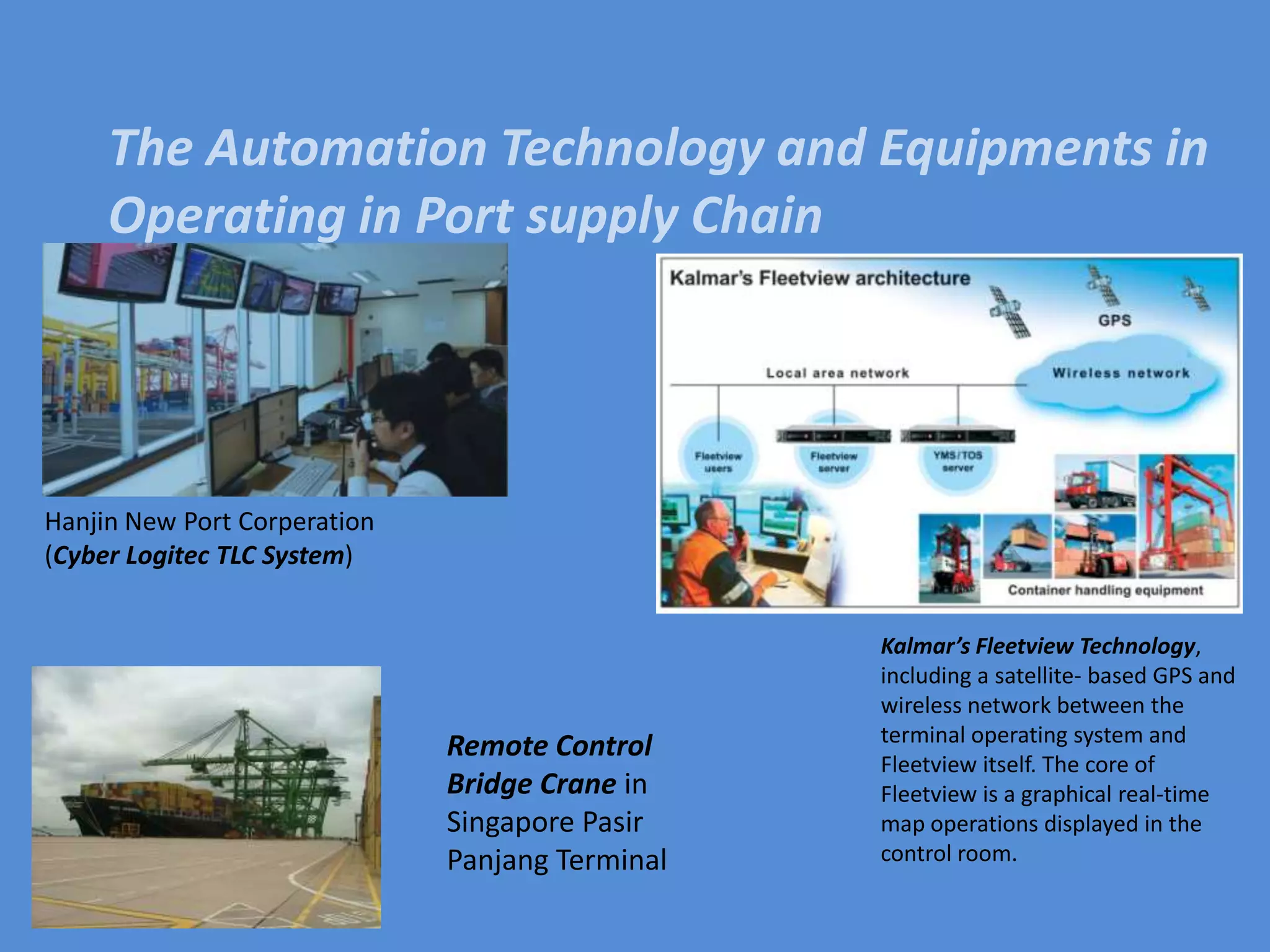 ConclusionPorts integrated with value added services providers, in order to increase the efficiency and effective to the customers. 