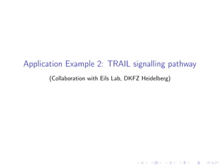 Application Example 2: TRAIL signalling pathway
(Collaboration with Eils Lab, DKFZ Heidelberg)
 