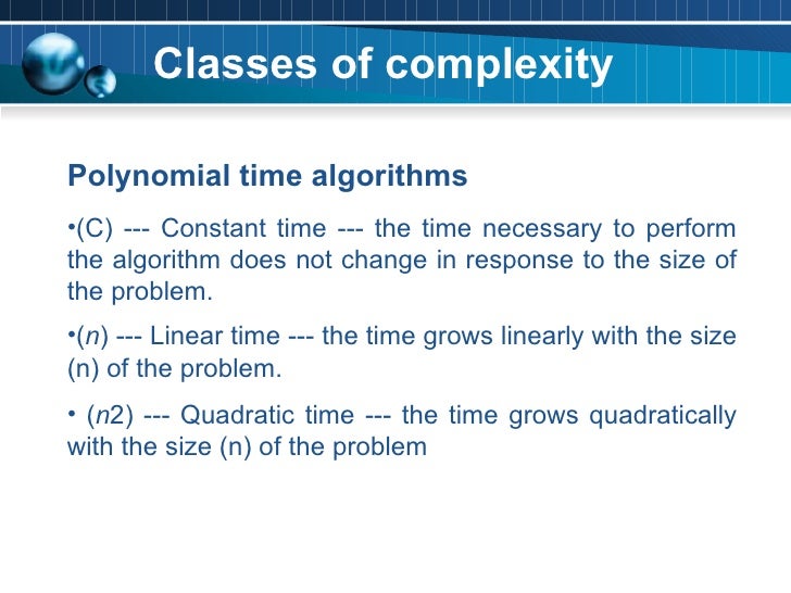 Complexity of Algorithm