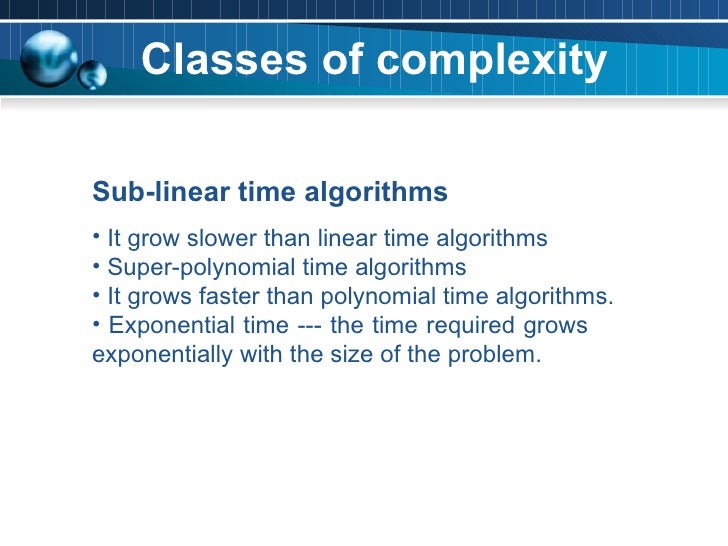 Complexity of Algorithm