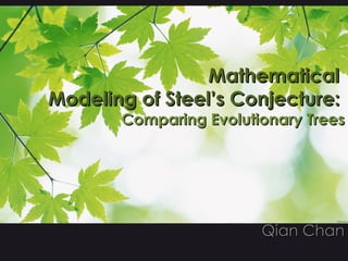 Mathematical  Modeling of Steel’s Conjecture:   Comparing Evolutionary Trees Qian Chan 