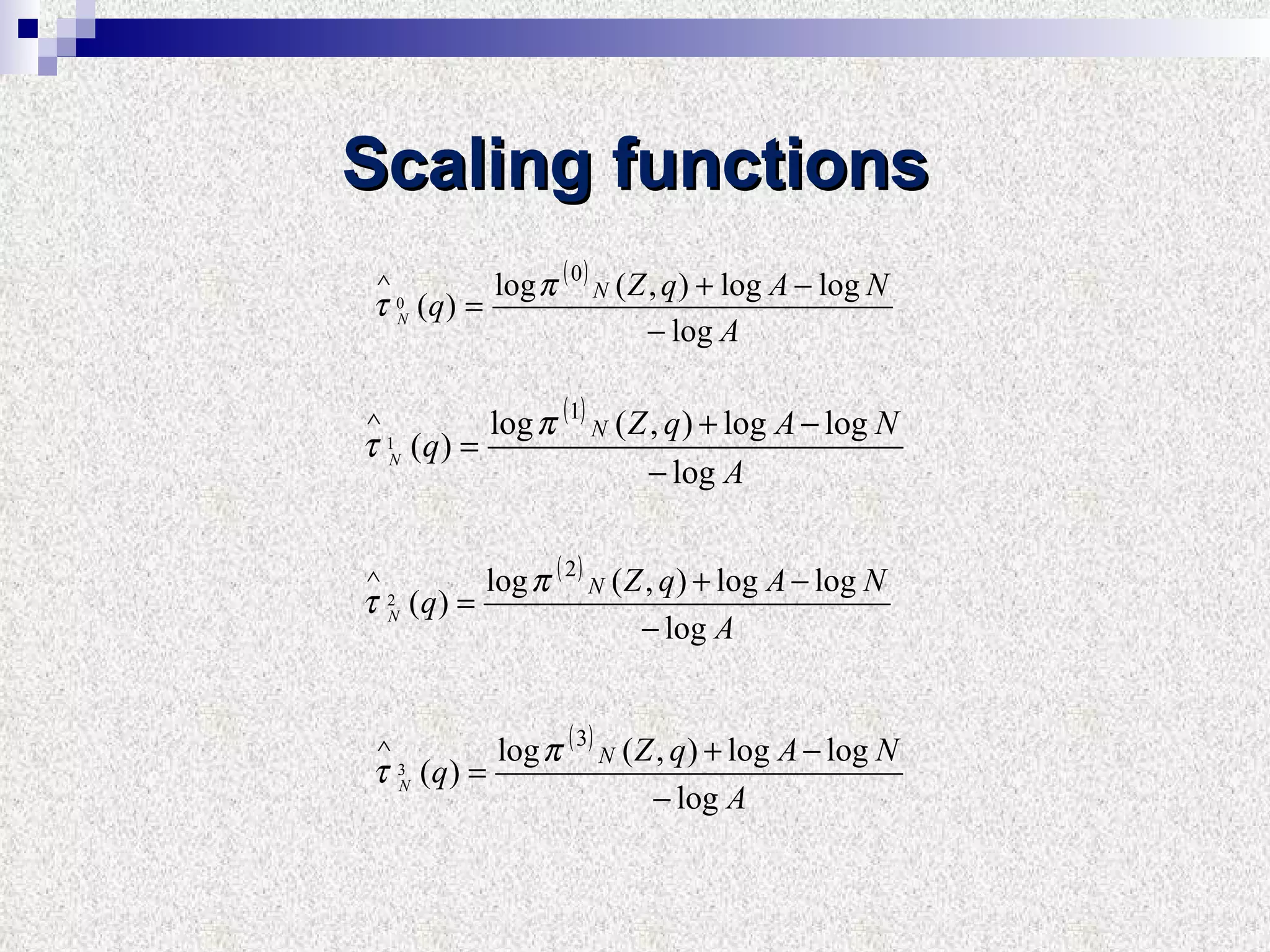 Scaling functions 
