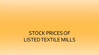 STOCK PRICESOF
LISTEDTEXTILE MILLS
 