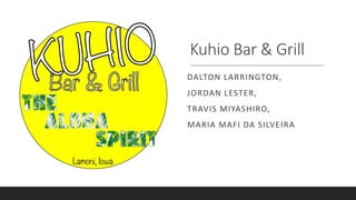 Kuhio Bar & Grill
DALTON LARRINGTON,
JORDAN LESTER,
TRAVIS MIYASHIRO,
MARIA MAFI DA SILVEIRA
 