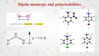 Dipole moments and polarizabilities
 