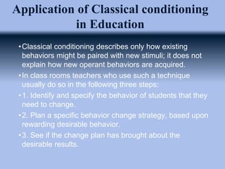 Classical Conditioning according to Pavlov and J.b Waston | PPTX