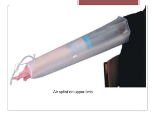 Air splint on upper limb
 