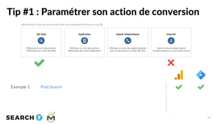Tip #1 : Paramétrer son action de conversion
11
Exemple 1 Paid Search
 