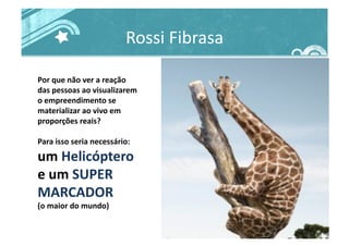 Rossi	
  Fibrasa	
  
Por	
  que	
  não	
  ver	
  a	
  reação	
  
das	
  pessoas	
  ao	
  visualizarem	
  
o	
  empreendimento	
  se	
  
materializar	
  ao	
  vivo	
  em	
  
proporções	
  reais?	
  
Para	
  isso	
  seria	
  necessário:	
  
um	
  Helicóptero	
  
e	
  um	
  SUPER	
  
MARCADOR	
  
(o	
  maior	
  do	
  mundo)	
  
 