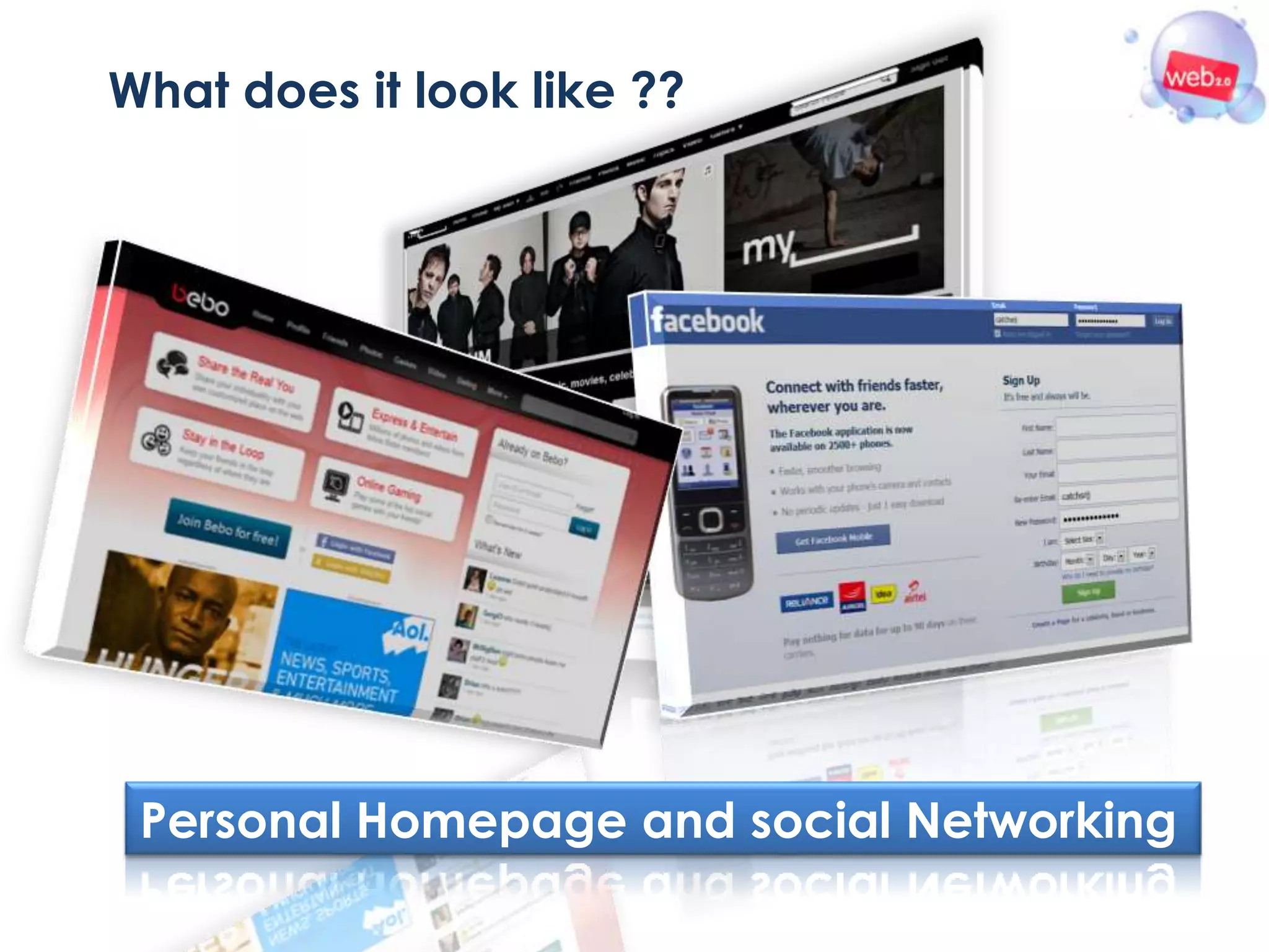 What does it look like ??




 Personal Homepage and social Networking
 