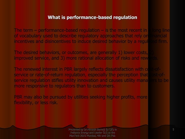Performance Based Regulation, Implementing an Asset Management ...