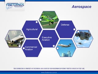 Aerospace




THIS INFORMATION IS PROPERTY OF FINETORNOS AND CANNOT BE USED OR REPRODUCED WITHOUT WRITTEN CONSENT OF THE SAME.
 