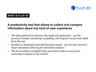 FLUX·3D - Forward Looking User eXperience | PPT