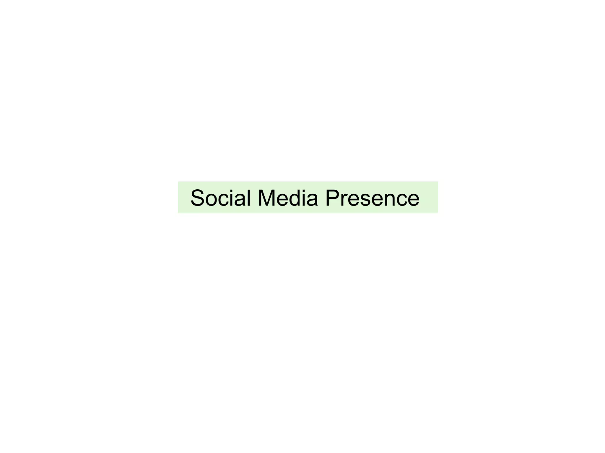 Social Media Presence
 