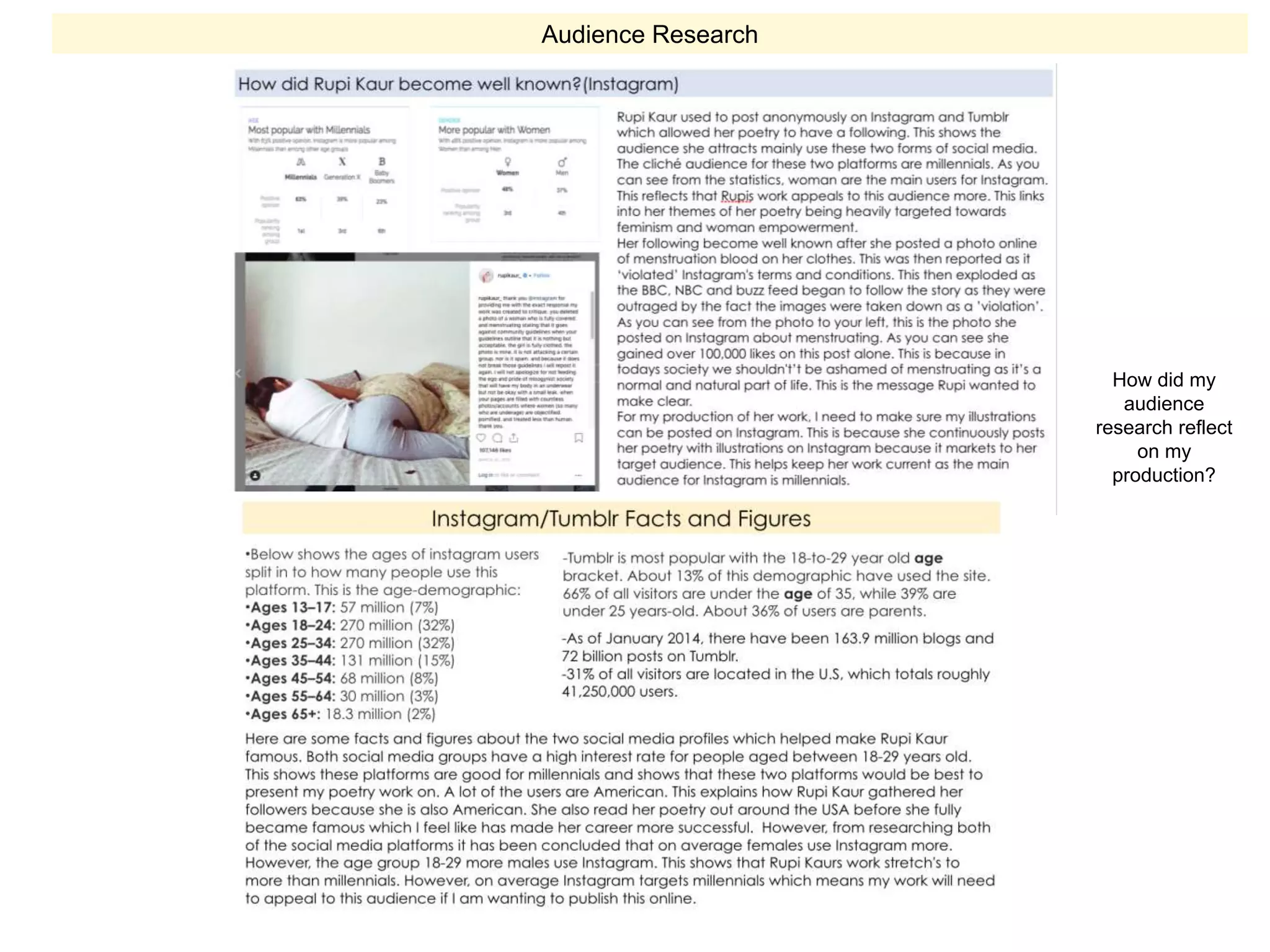 Audience Research
How did my
audience
research reflect
on my
production?
 