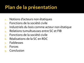 Les fonctions des acteurs non étatiques dans la REDD+ 