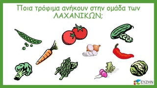 Ποια τρόφιμα ανήκουν στην ομάδα των
ΛΑΧΑΝΙΚΩΝ;
 