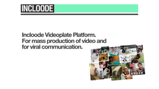 Incloode Videoplate Platform.
For mass production of video and
for viral communication.
 