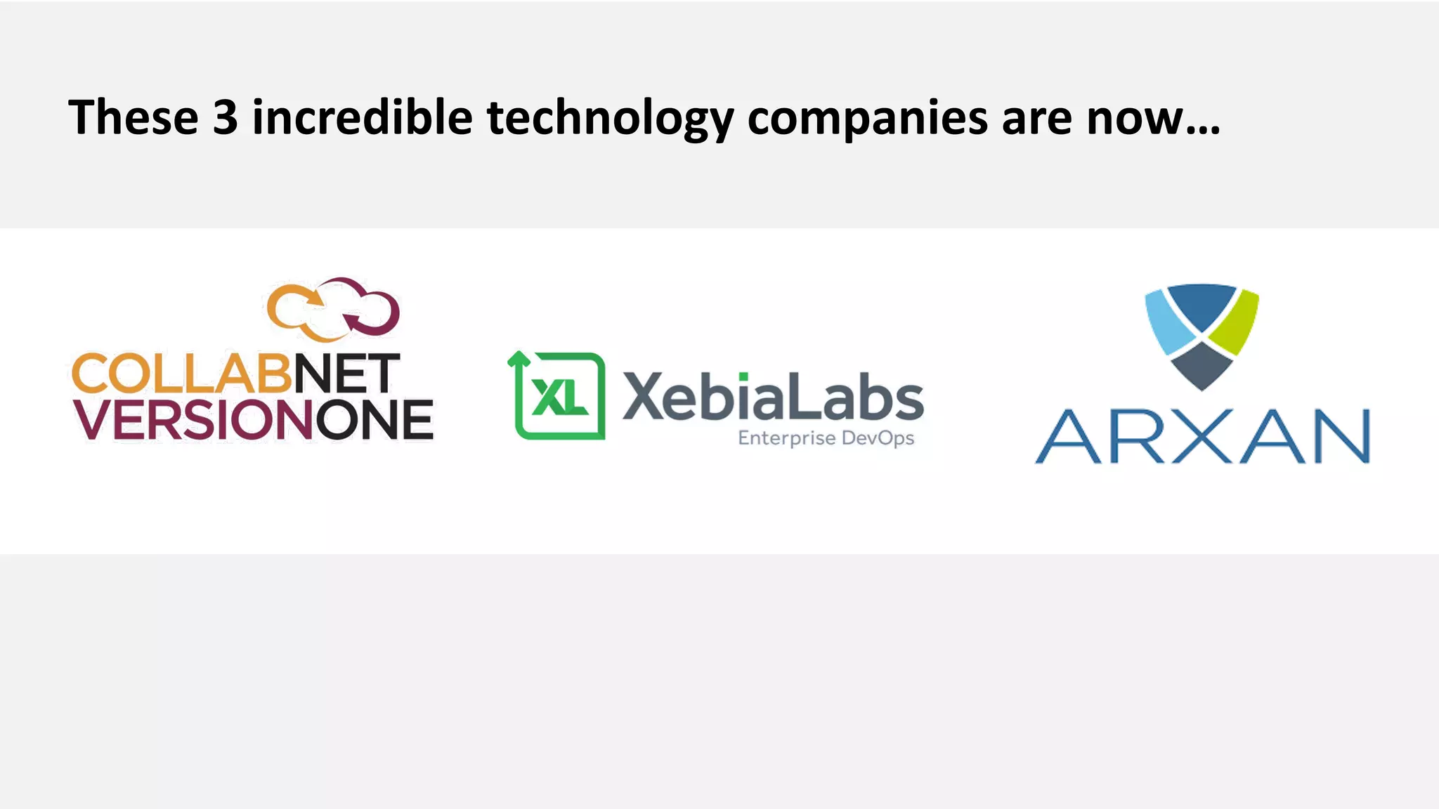 © Digital.ai.2020
These 3 incredible technology companies are now…
 