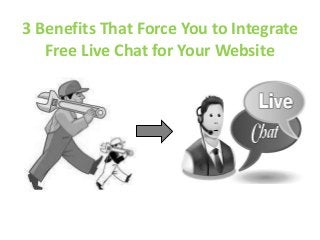 3 Benefits That Force You to Integrate
Free Live Chat for Your Website
 